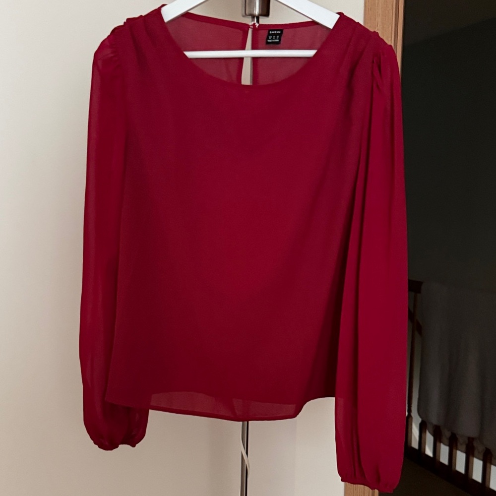 SHEIN Elegant Red Blouse